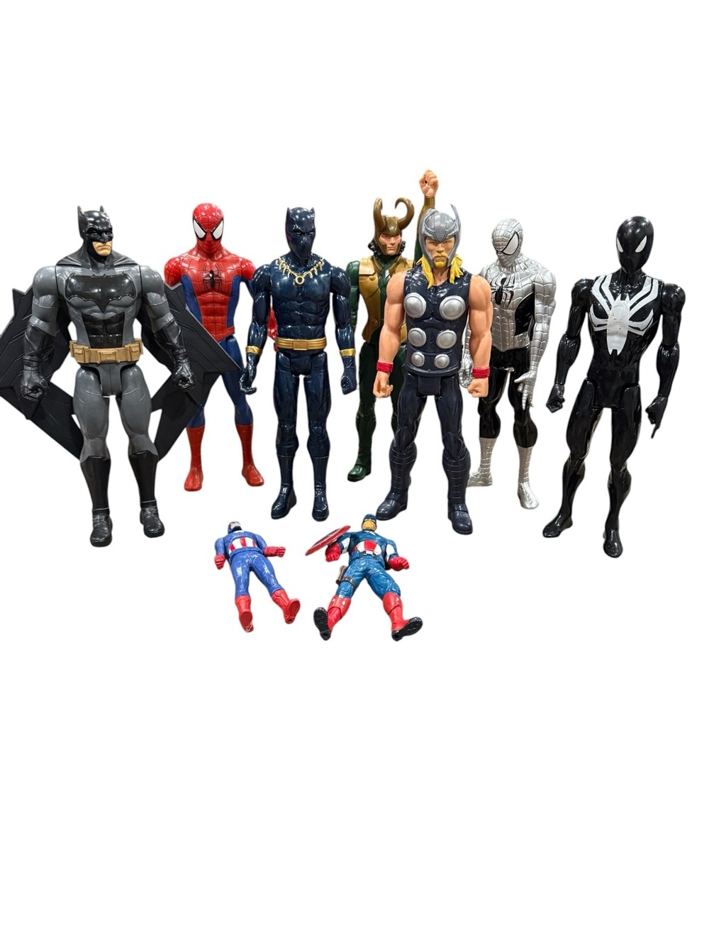 Multiples Black, Red, Blue & Silver Superhero Action Figure Set